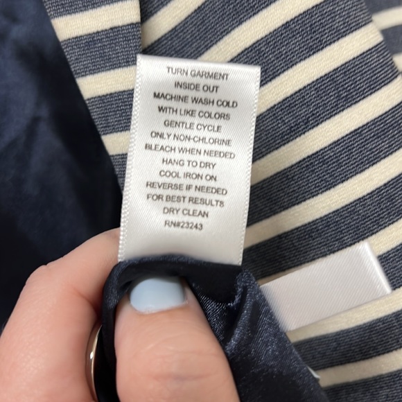 7th Avenue New York & Company BNWT Striped Blue & Cream Blazer Jacket Size 8 - Picture 7 of 7